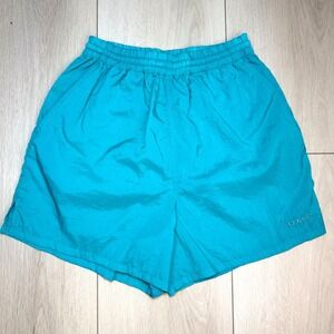 VTG Reebok Nylon Shorts Mens Small Teal Swim Athletic Lined Y2K Running Retro